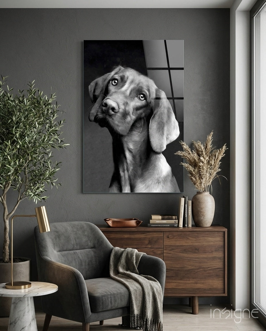 Masum Köpek Cam Tablo