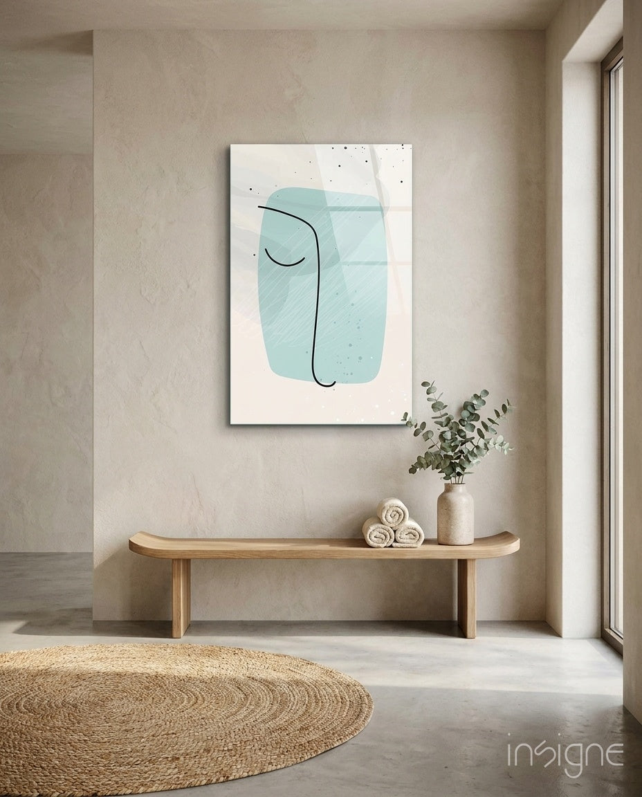 Soyut Şekiller Cam Tablo