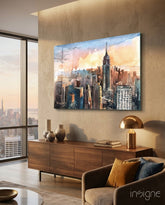 New York Şehri Cam Tablo