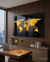 Dünya Haritası Cam Tablo