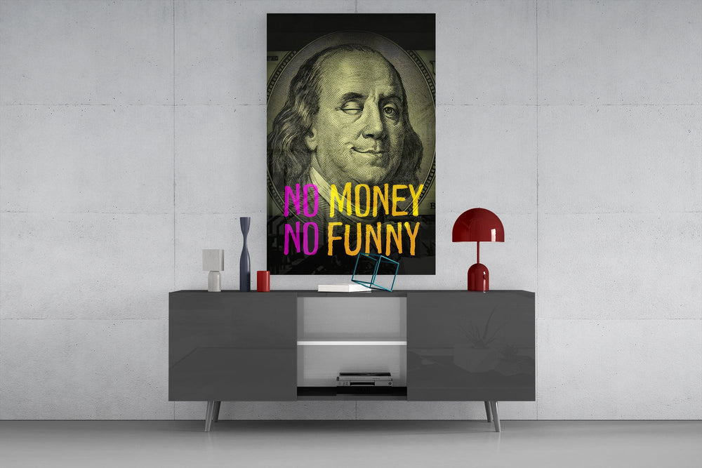 Benjamin Franklin Temalı Mizahi Cam Tablo