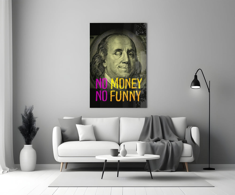 Benjamin Franklin Temalı Mizahi Cam Tablo