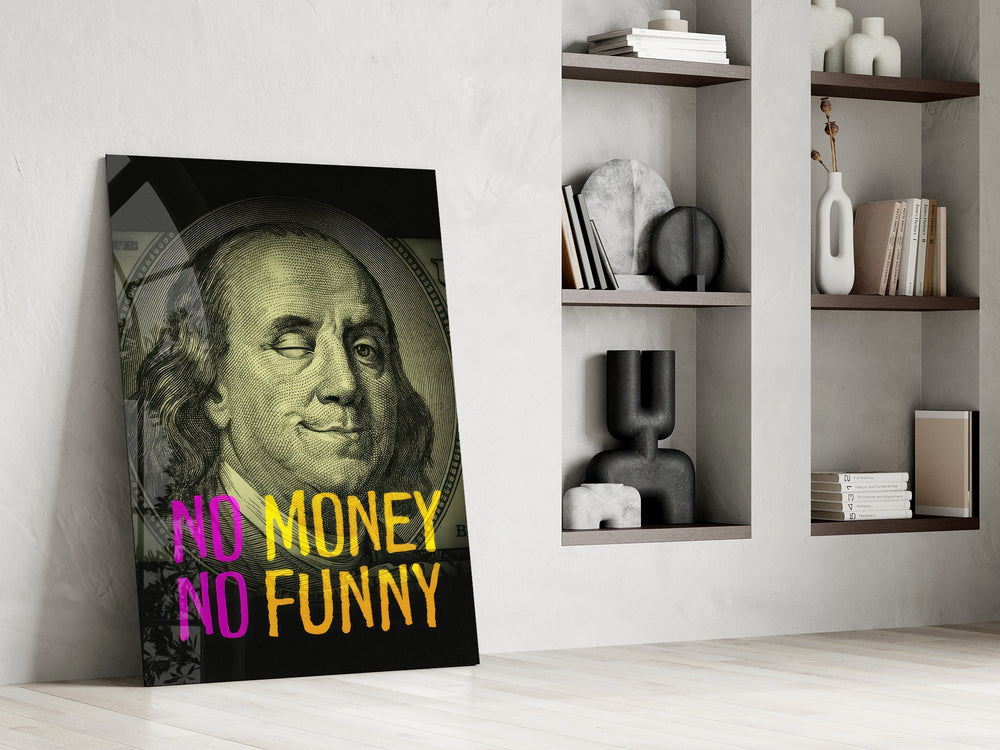 Benjamin Franklin Temalı Mizahi Cam Tablo
