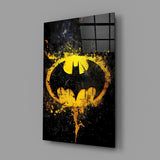 Sıçrama Efektli Batman Logosu Cam Tablo