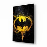 Sıçrama Efektli Batman Logosu Cam Tablo