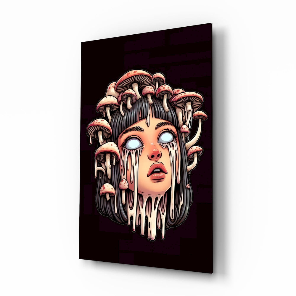 Mantar Kafa Cam Tablo