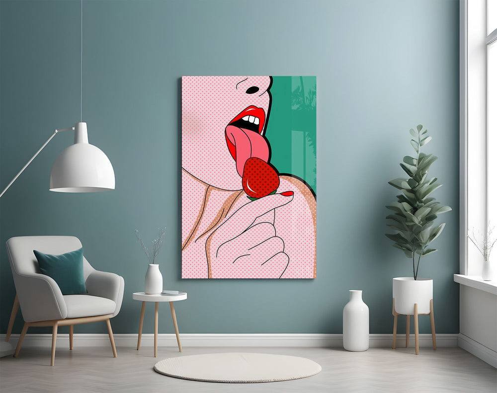 Pop Art Dil ve Dudak Cam Tablo