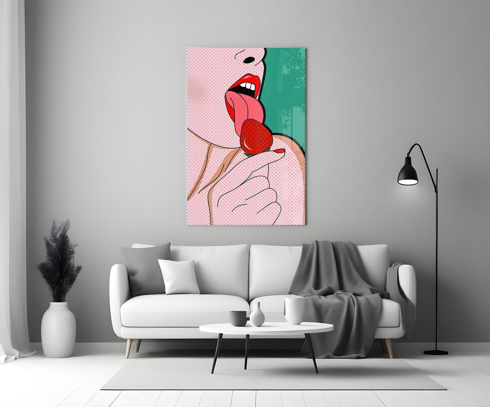 Pop Art Dil ve Dudak Cam Tablo