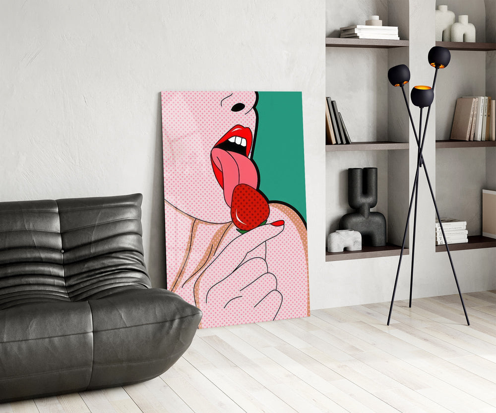 Pop Art Dil ve Dudak Cam Tablo
