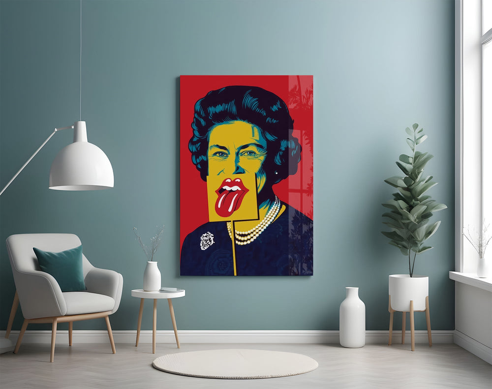Pop Art Kraliçe II. Elizabeth Cam Tablo