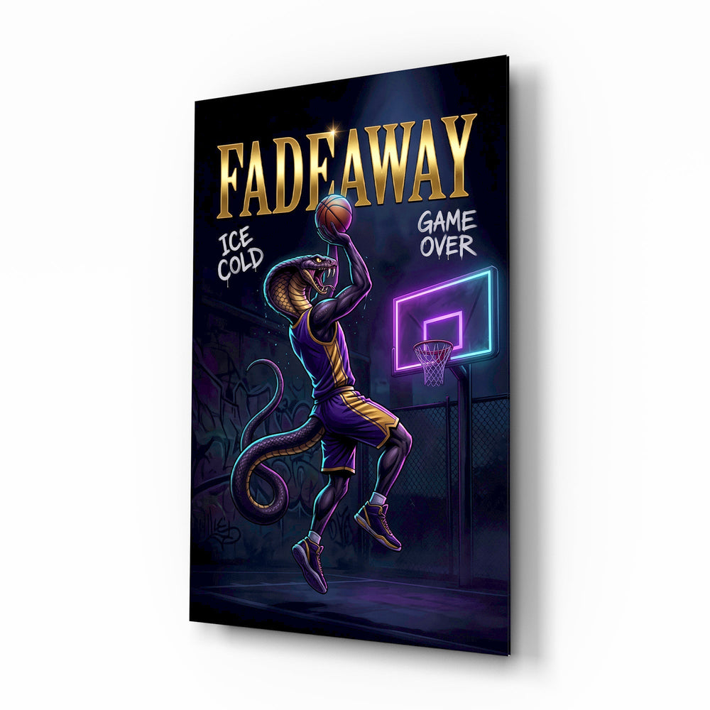 Fadeaway Cobra Jump Shot Glass Wall Art