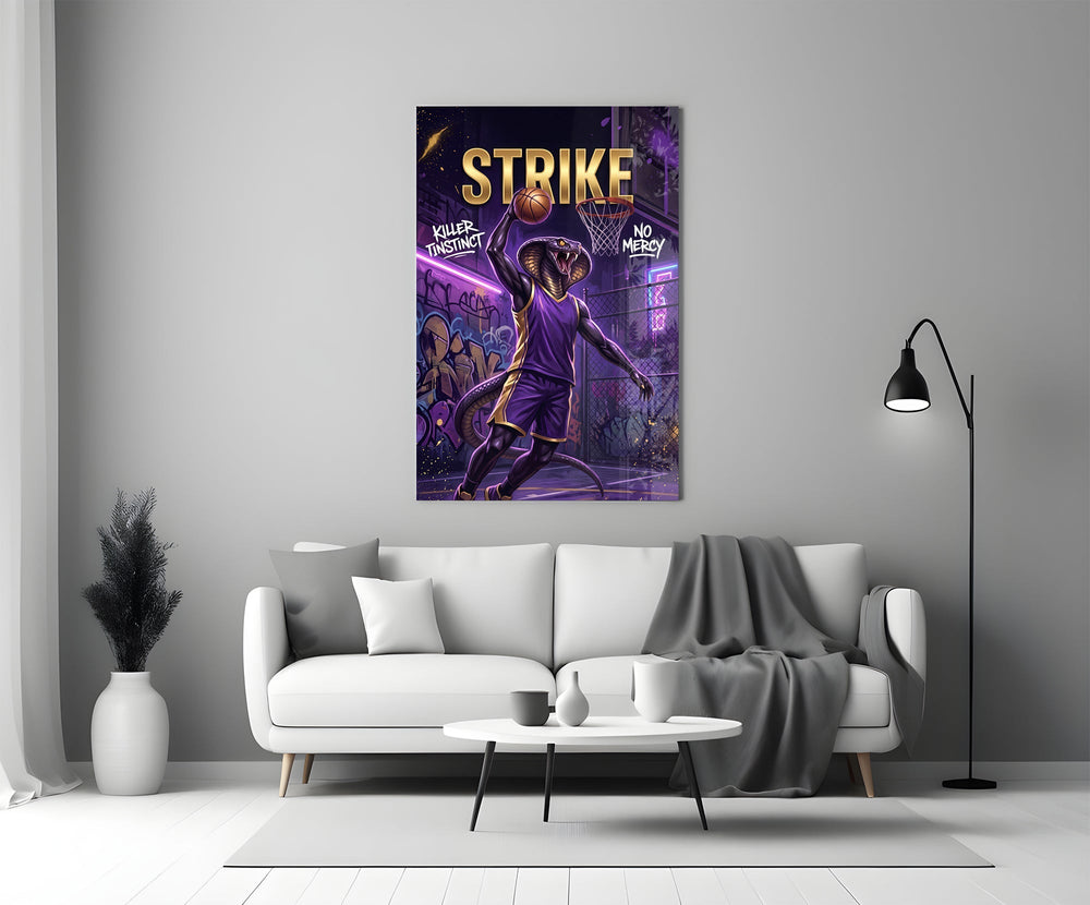 Strike Cobra Slam Dunk Glass Wall Art