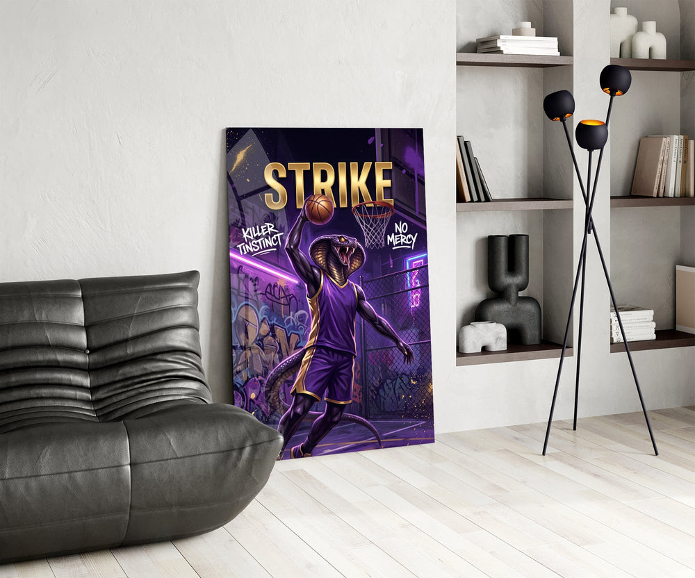 Strike Cobra Slam Dunk Glass Wall Art