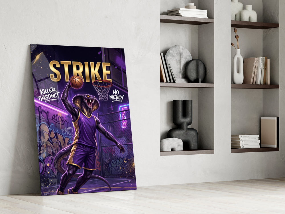 Strike Cobra Slam Dunk Glass Wall Art