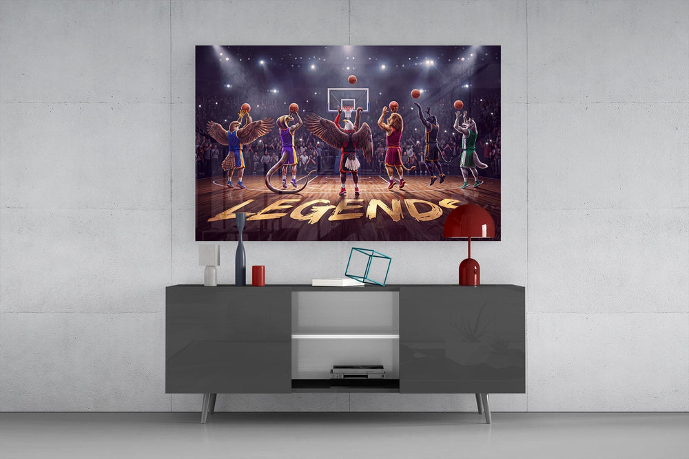 Legends Animal Basketball Team Glass Wall Art
