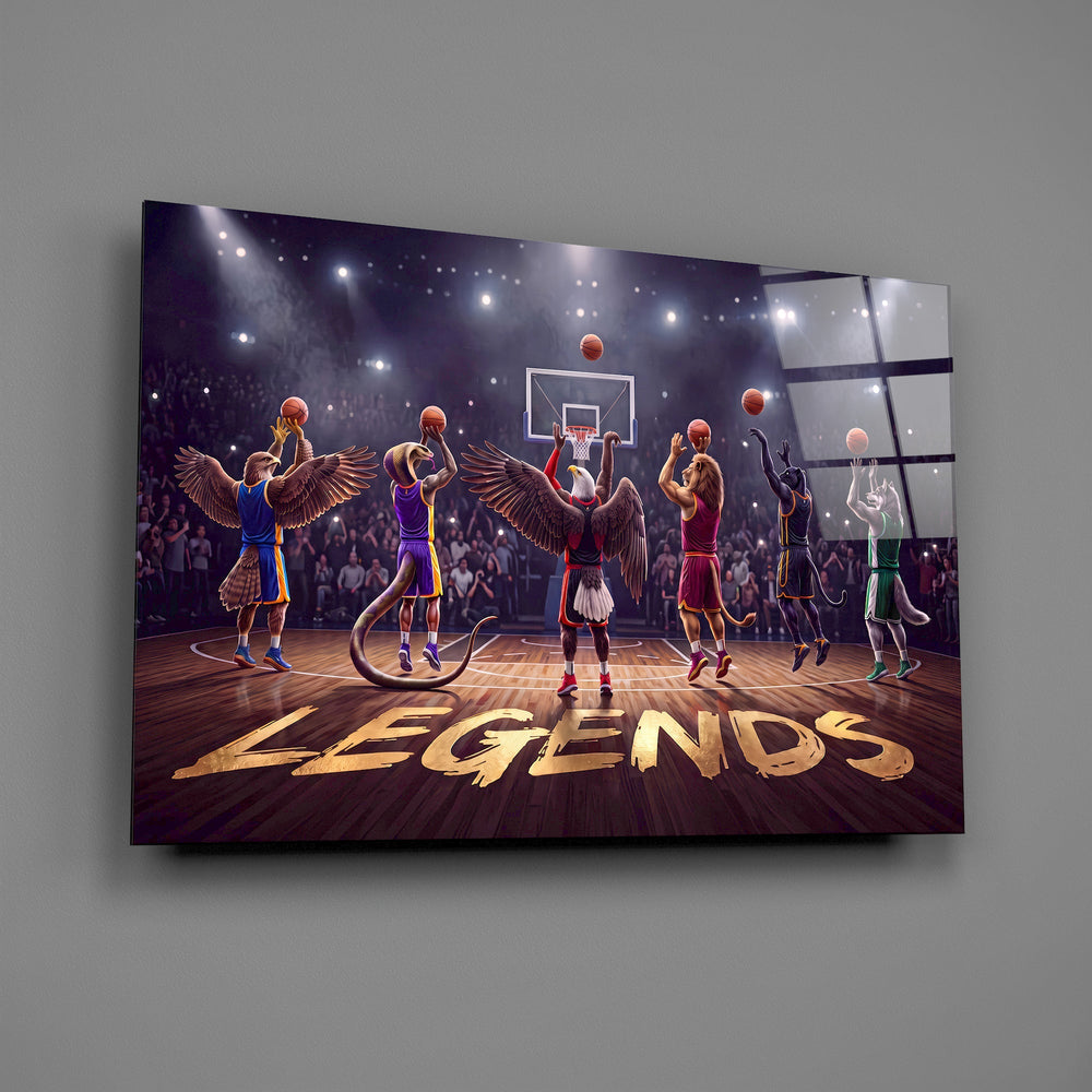 Legends Animal Basketball Team Glass Wall Art
