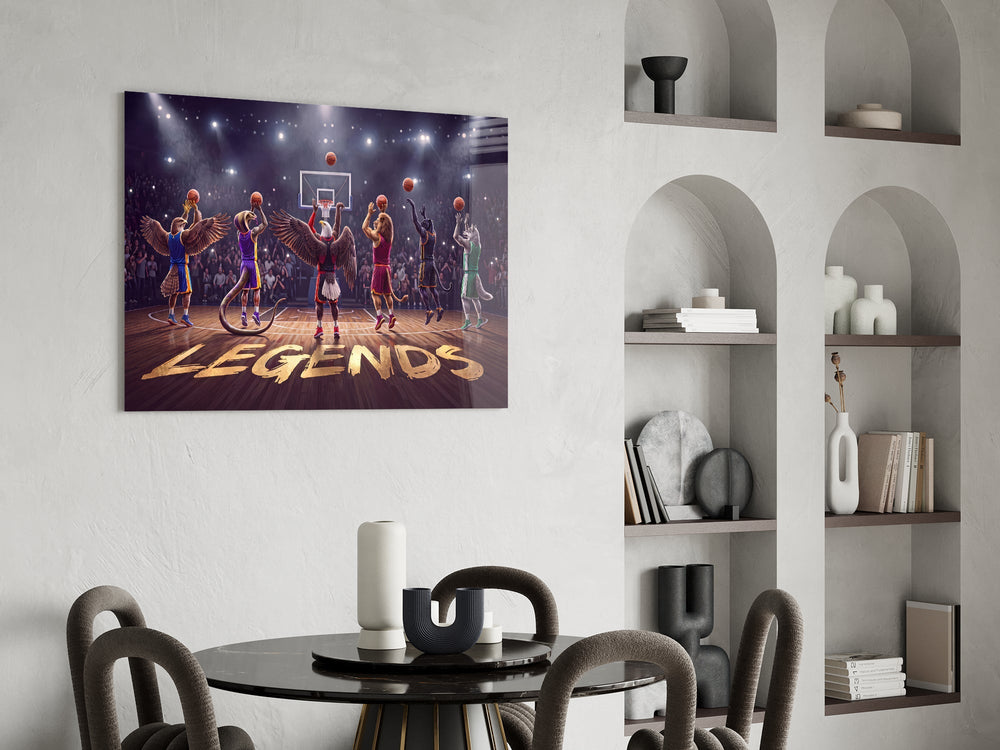 Legends Animal Basketball Team Glass Wall Art