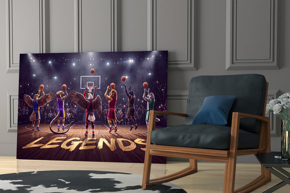 Legends Animal Basketball Team Glass Wall Art