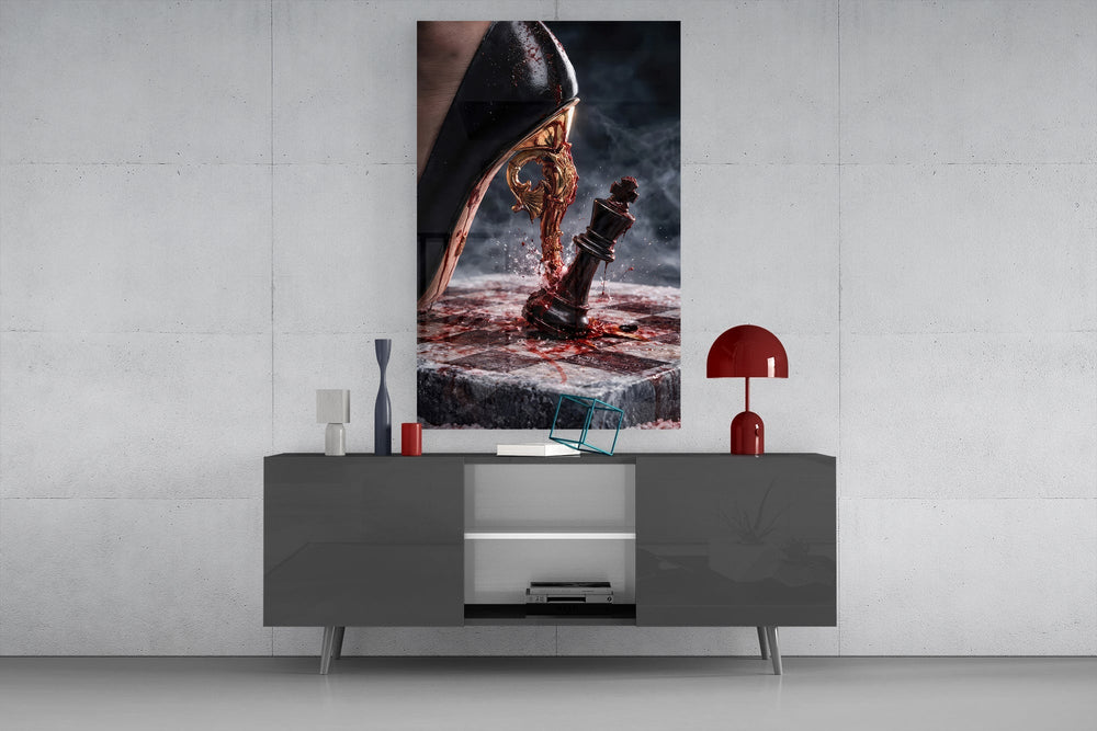 Stiletto Checkmate Chess King Glass Wall Art