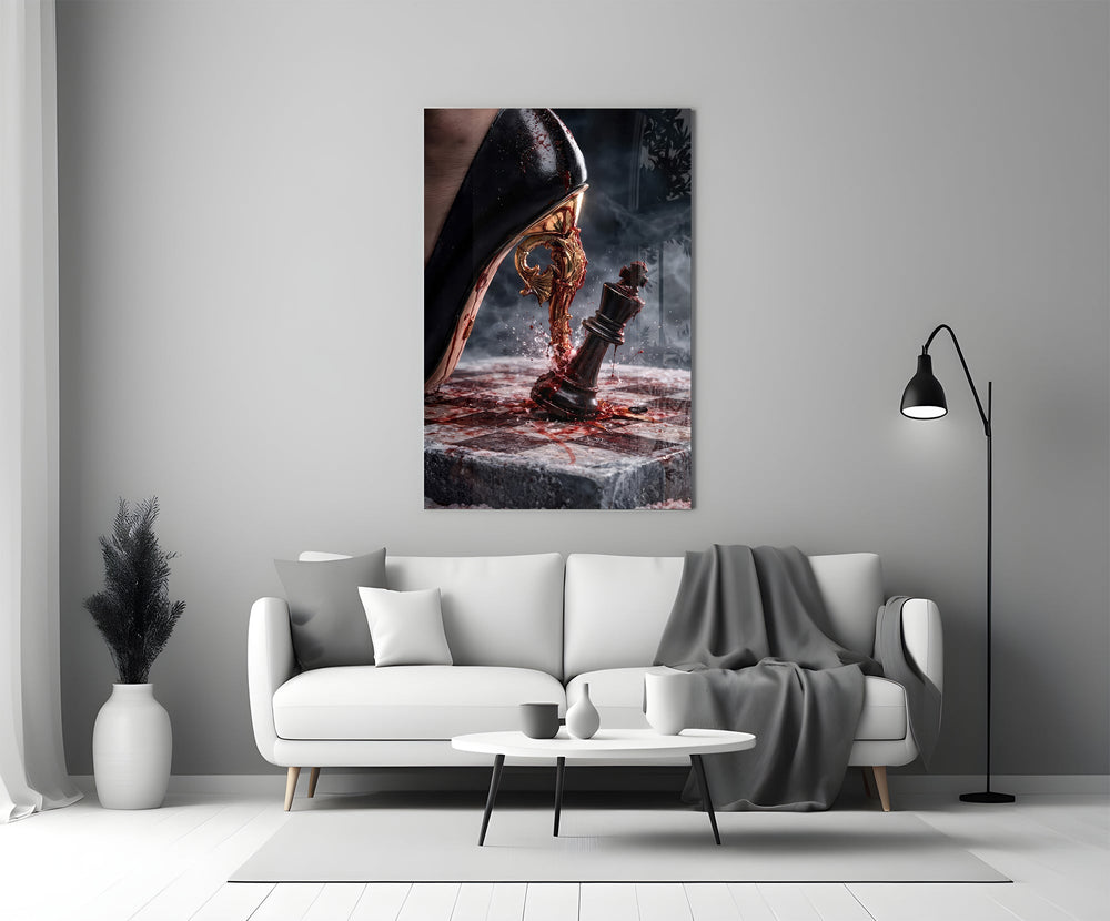 Stiletto Checkmate Chess King Glass Wall Art