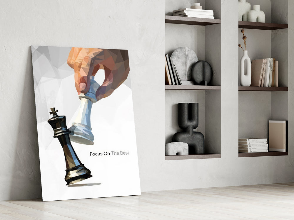 Focus On The Best Low Poly Chess Glass Wall Art