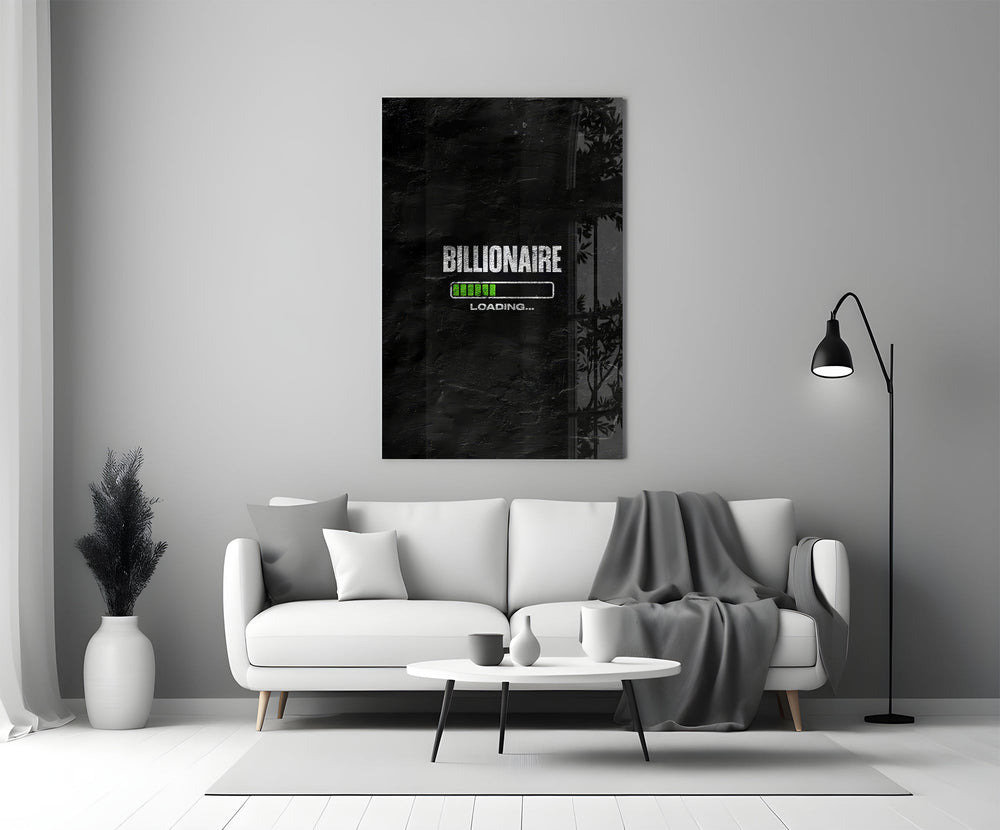 Billionaire Loading Green Bar Glass Wall Art