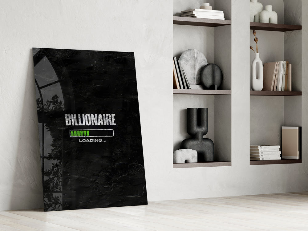 Billionaire Loading Green Bar Glass Wall Art