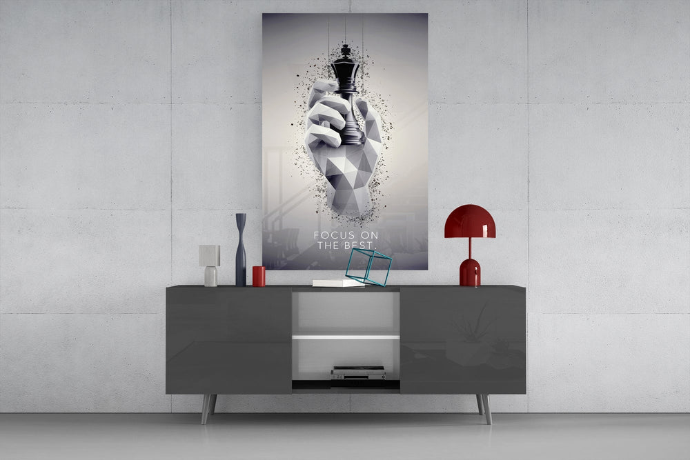 Focus on the Best Chess King Glass Wall Art