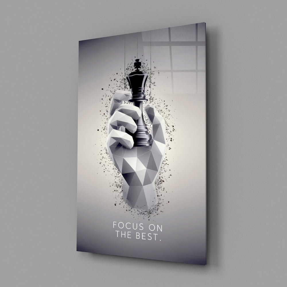Focus on the Best Chess King Glass Wall Art