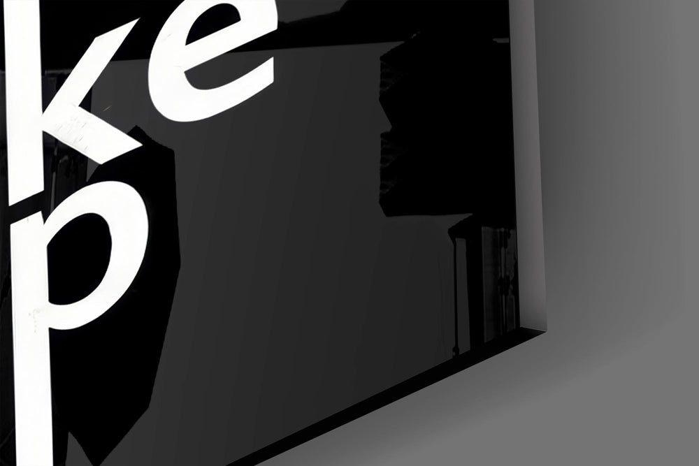 Wake Up Dreams Black and White Glass Wall Art