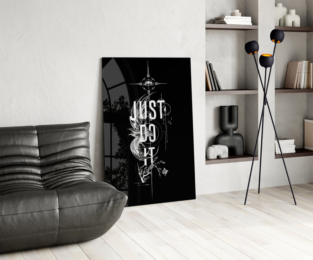 Phoenix Bold Motivational Typography Glass Wall Art
