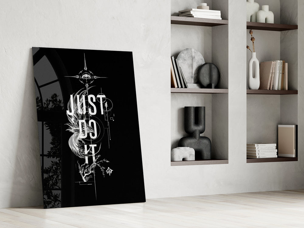 Phoenix Bold Motivational Typography Glass Wall Art