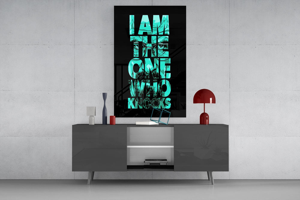 Turquoise Word Stack Hidden Face Glass Wall Art