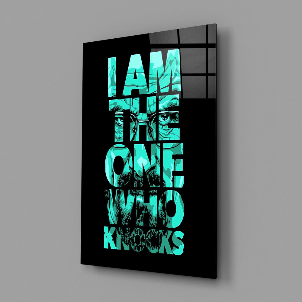 Turquoise Word Stack Hidden Face Glass Wall Art