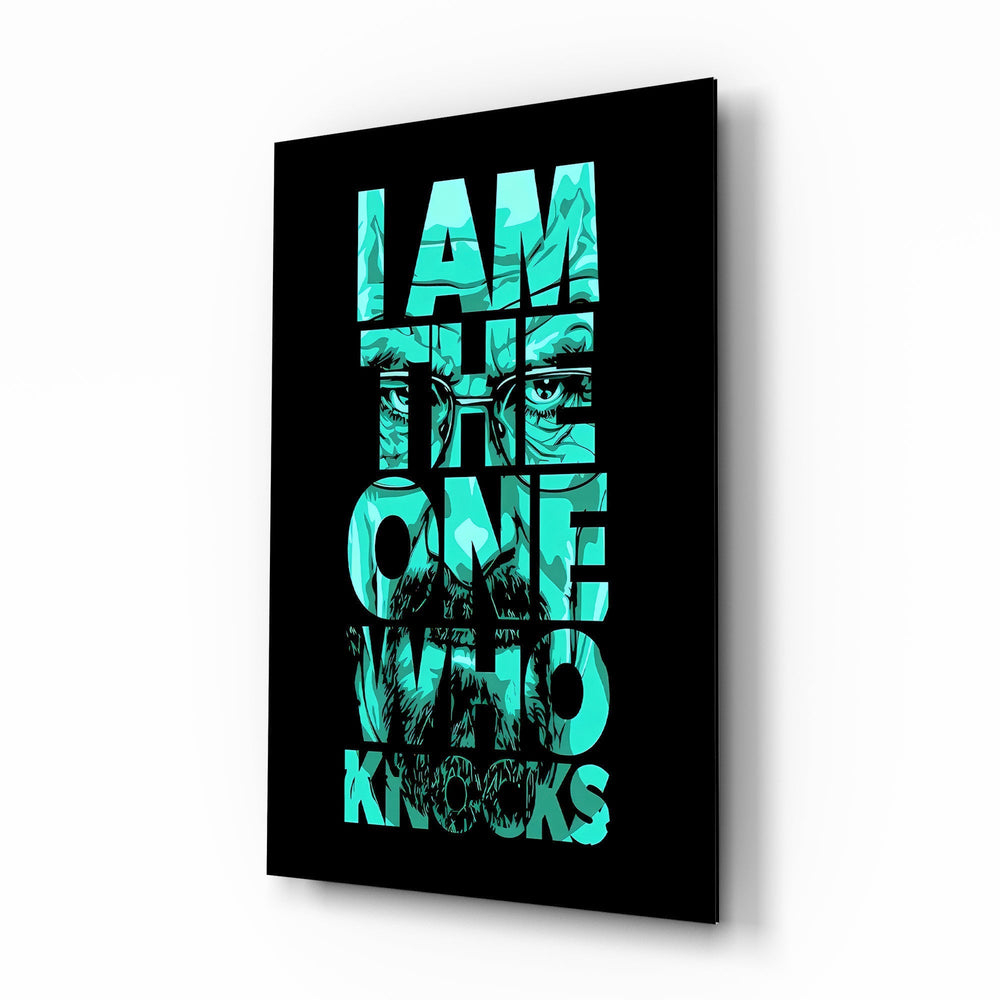 Turquoise Word Stack Hidden Face Glass Wall Art