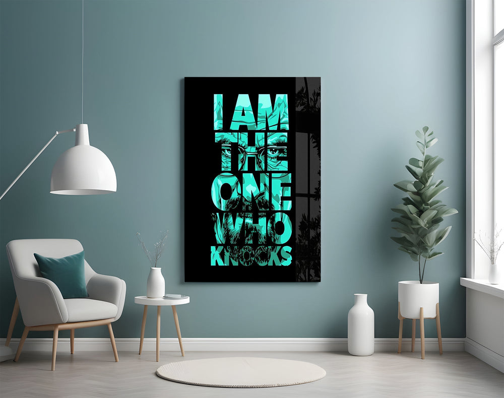 Turquoise Word Stack Hidden Face Glass Wall Art