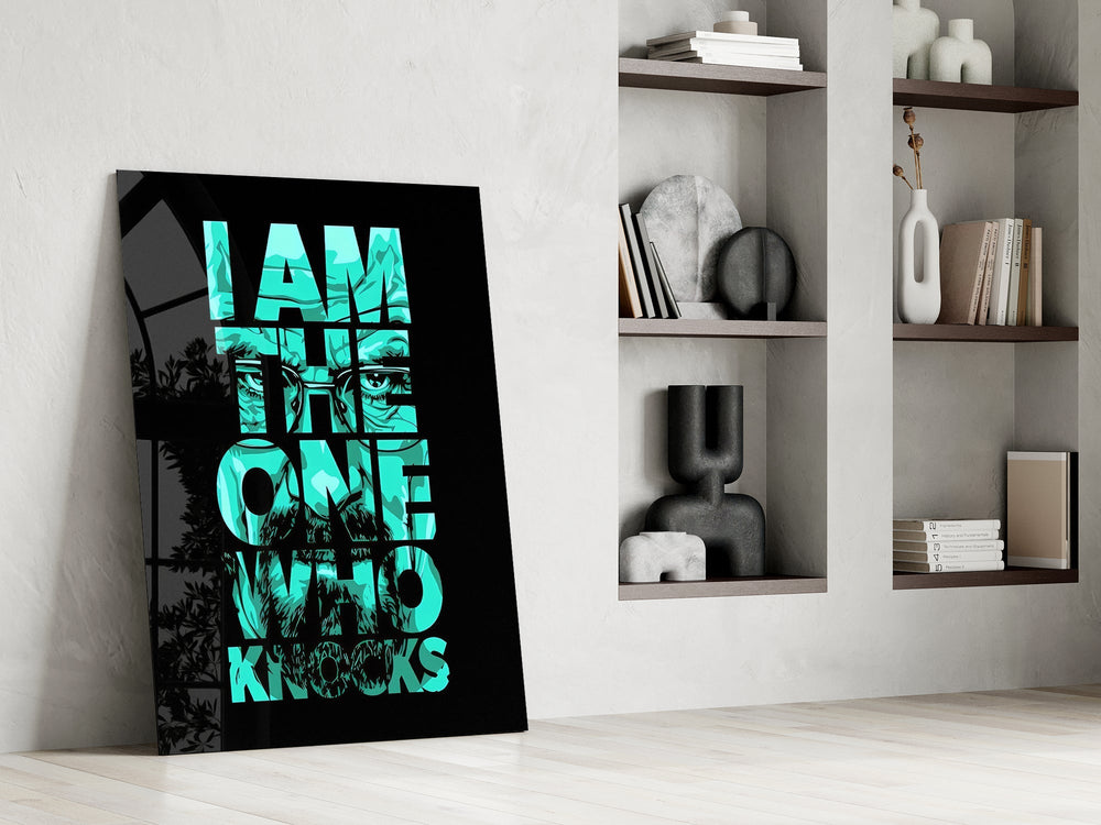 Turquoise Word Stack Hidden Face Glass Wall Art
