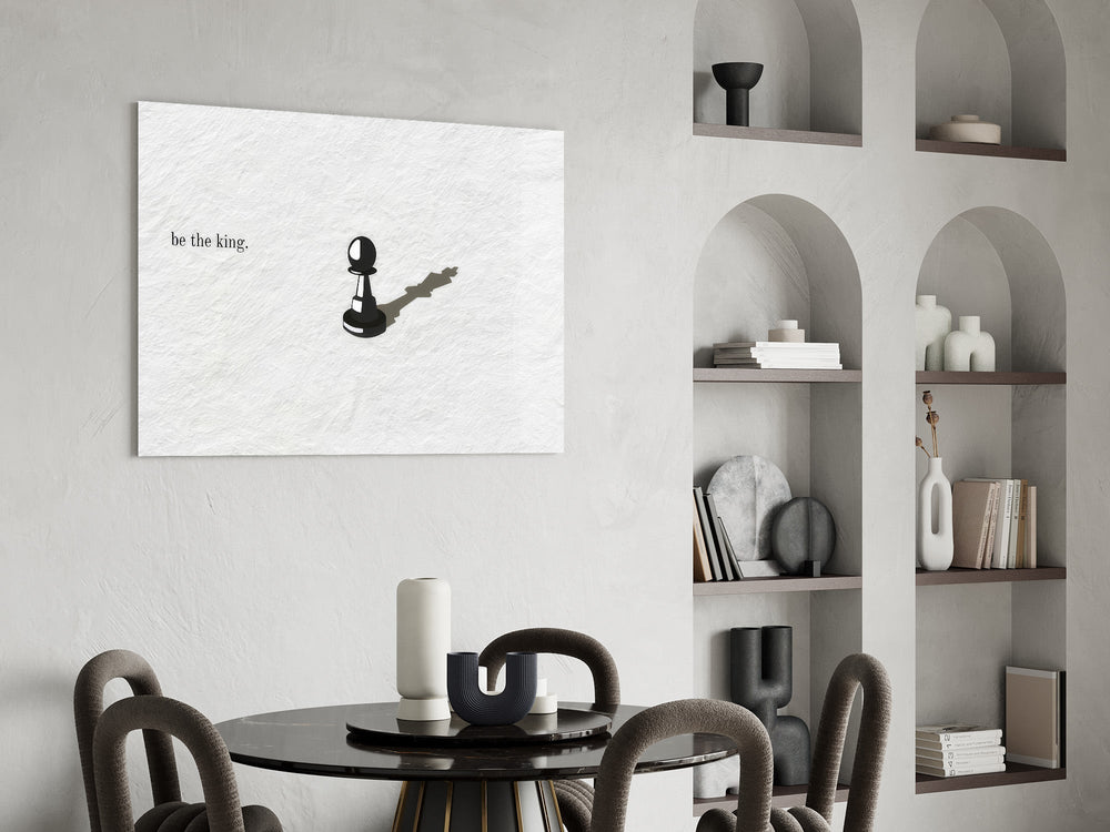 Be the King Chess Pawn Shadow Glass Wall Art