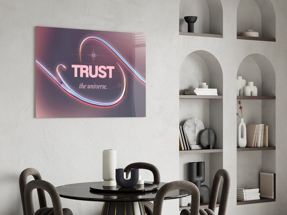 Trust the Universe Angel Number 111 Glass Wall Art