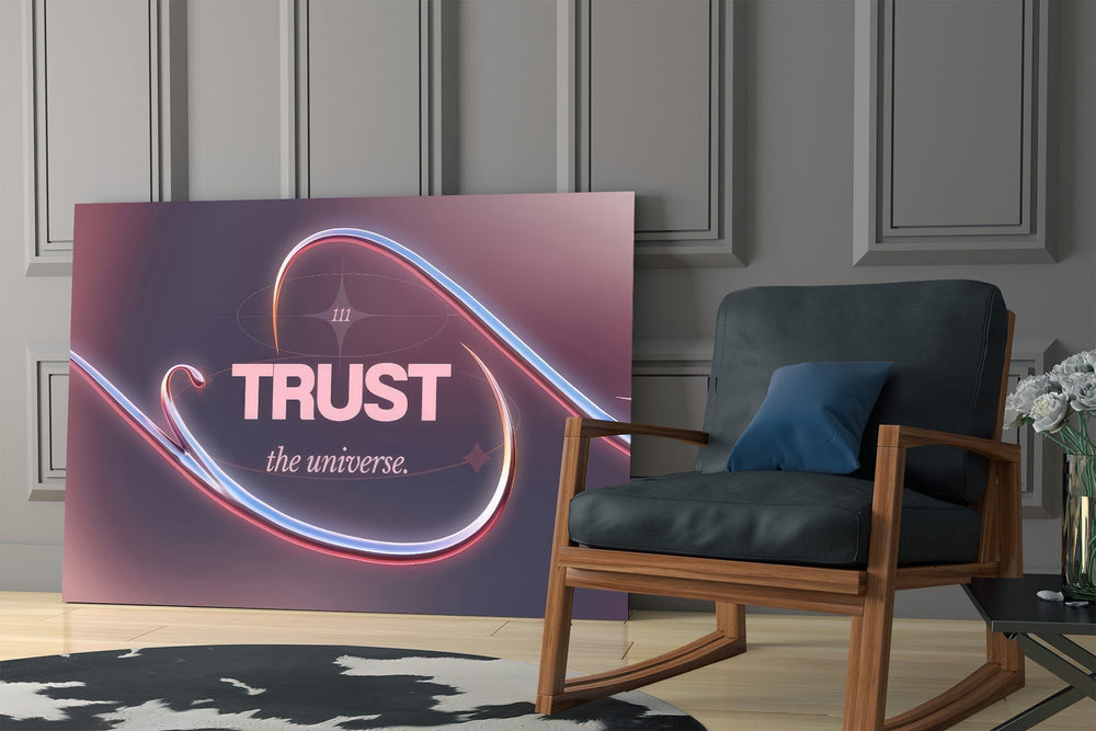 Trust the Universe Angel Number 111 Glass Wall Art