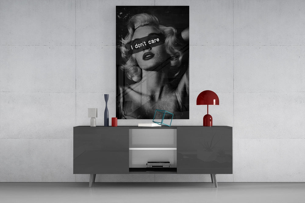 Vintage Blonde Bombshell Portrait Glass Wall Art