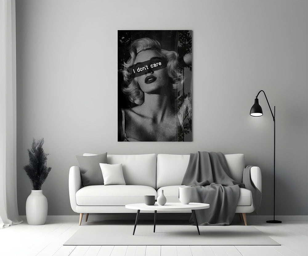 Vintage Blonde Bombshell Portrait Glass Wall Art