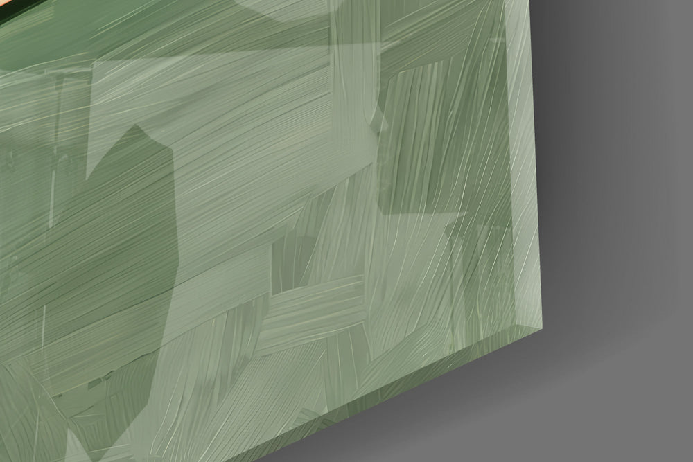 Reader on Windowsill Sage Green Glass Wall Art