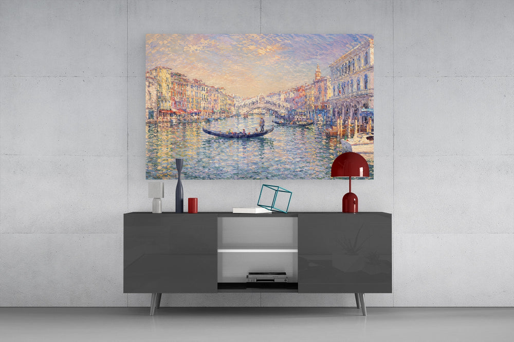 Venice Grand Canal Monet Style Glass Wall Art