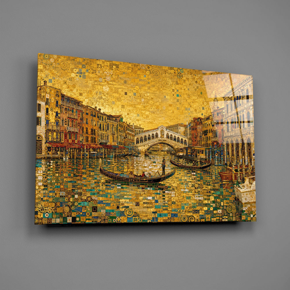 Venice Grand Canal Klimt Style Glass Wall Art