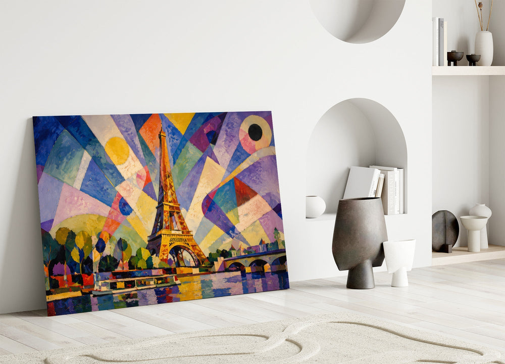 Eiffel Tower Kandinsky Style Glass Wall Art