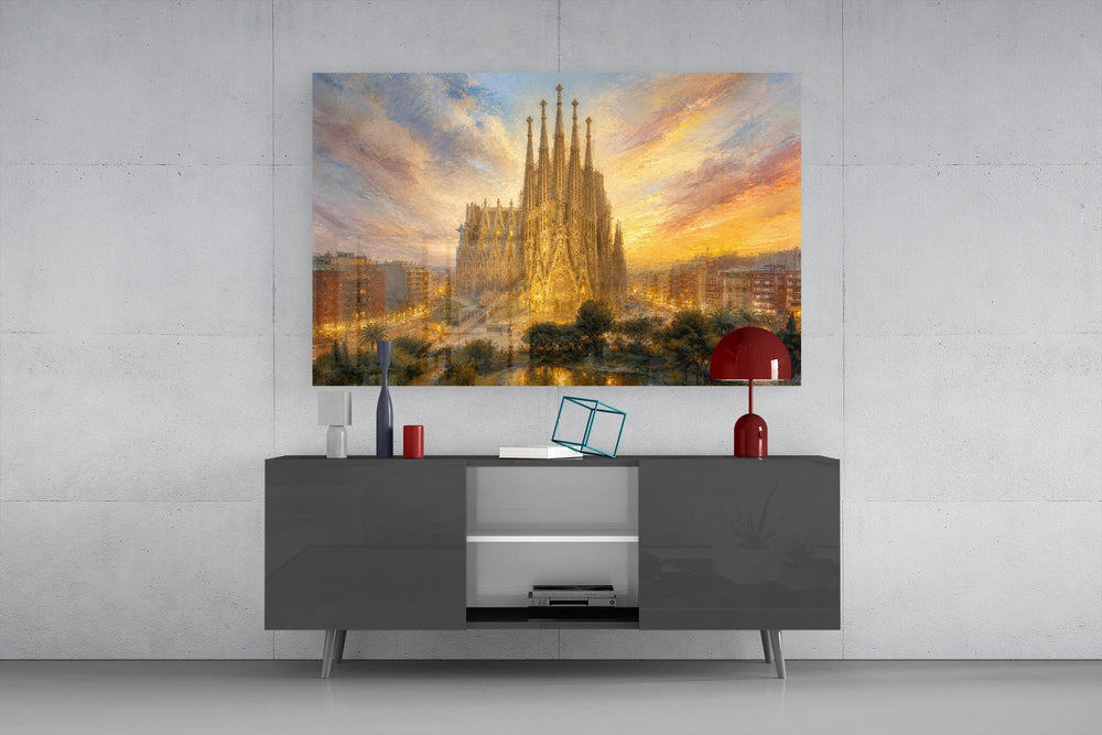 Sagrada Familia Turner Style Glass Wall Art