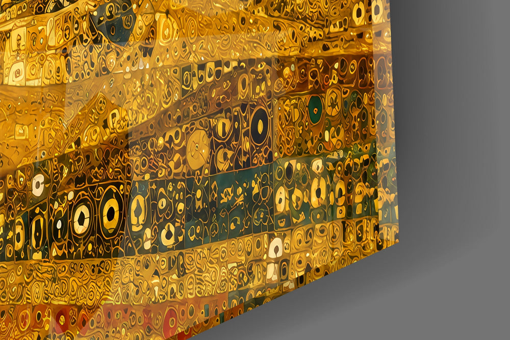 Pyramids of Giza Klimt Style Glass Wall Art