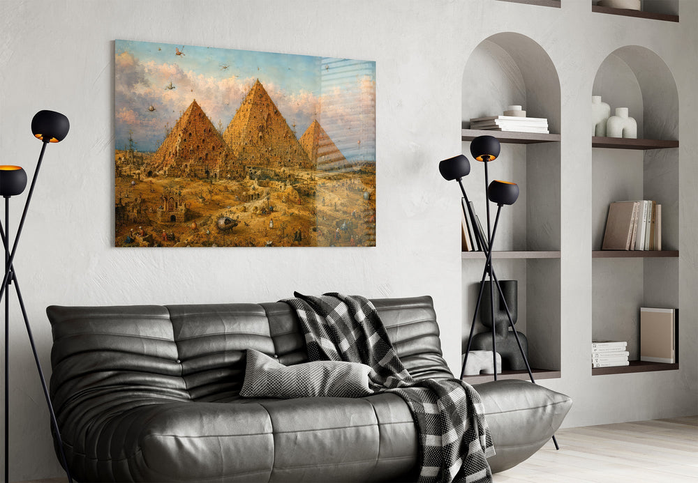 Pyramids of Giza Bosch Style Glass Wall Art