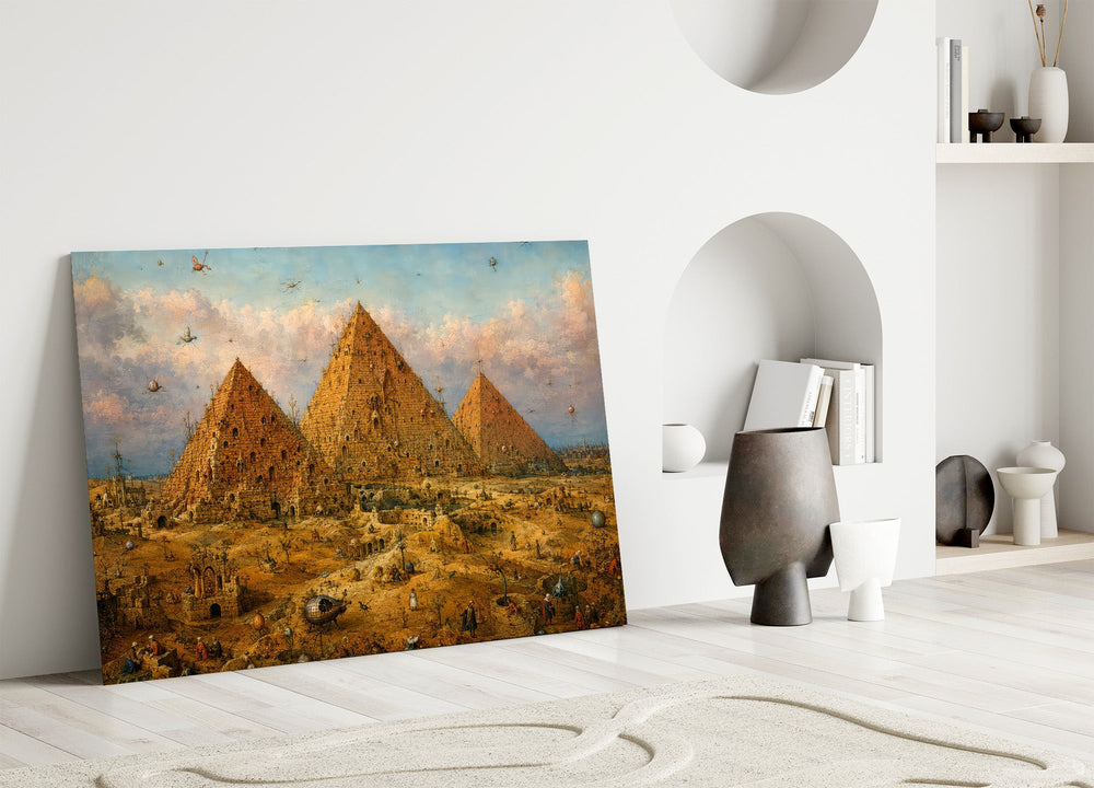 Pyramids of Giza Bosch Style Glass Wall Art